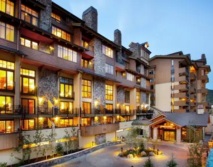 Front entrance at twilight