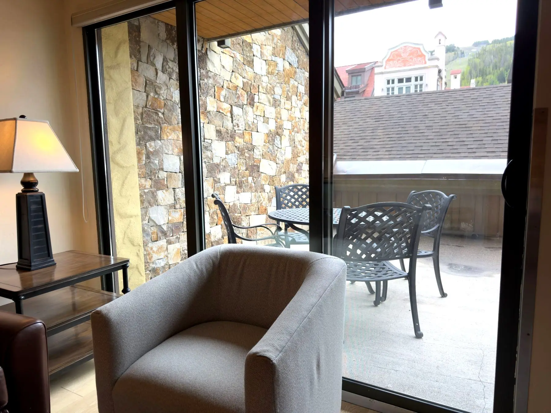 Sitting area opening to private terrace