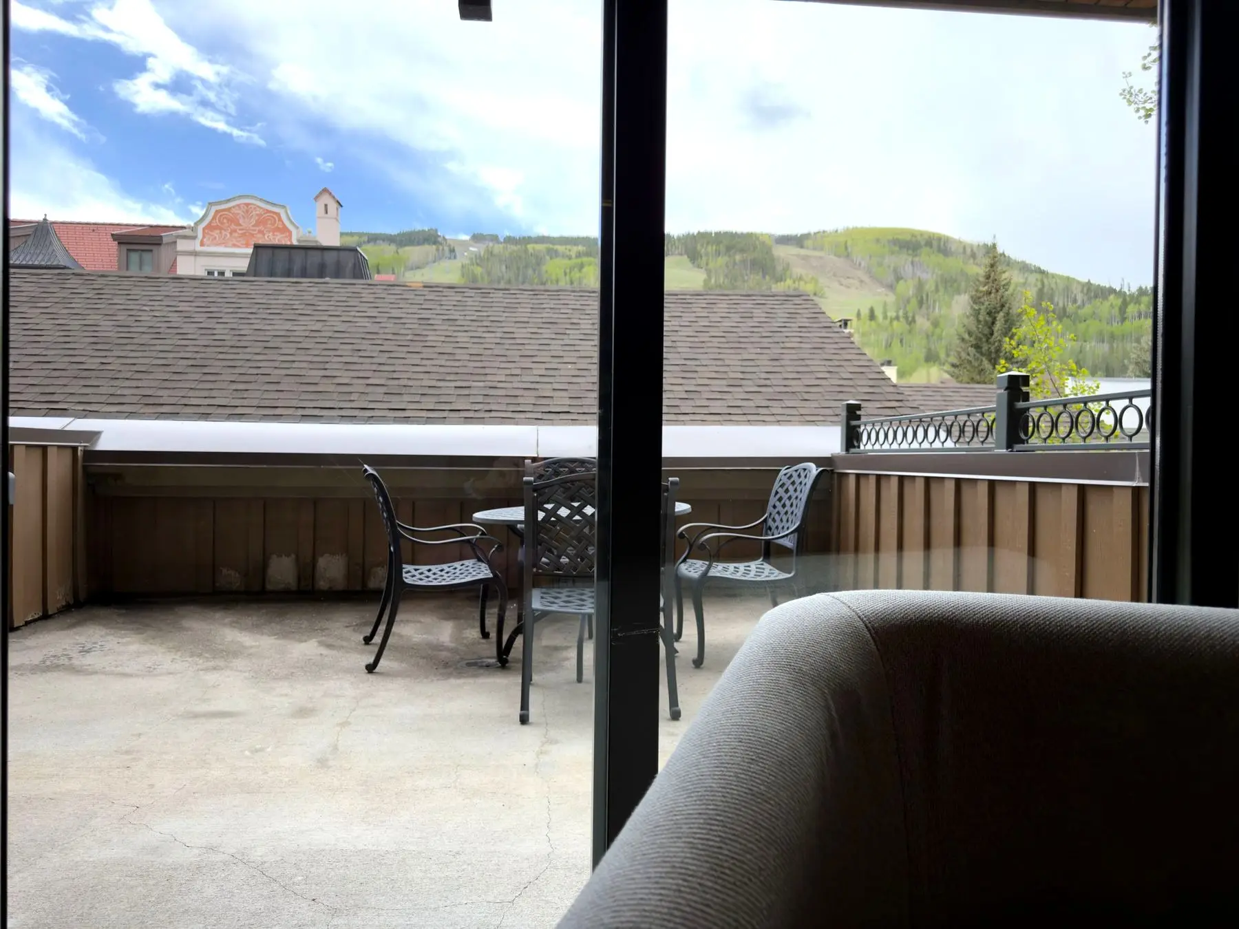 Private terrace with mountain and village views